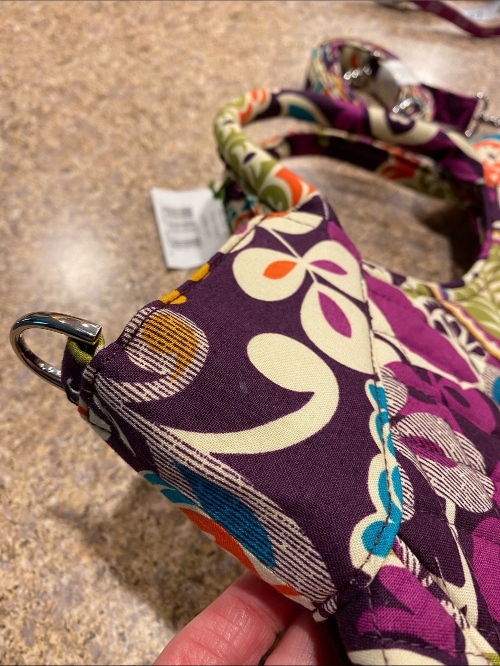 NWT Vera Bradley Plum Crazy Two Way Tote Quilted Bag With Detachable Strap MUSTY - Picture 14 of 16
